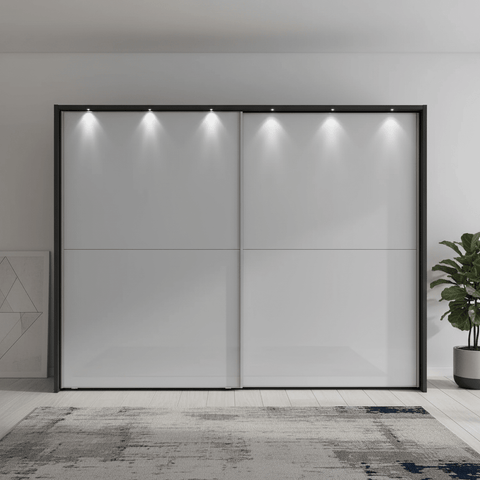 Wiemann Bristol Graphite With White Sliding Door Wardrobe