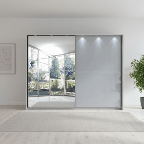 Wiemann Bristol White Sliding Door Wardrobe With Mirror