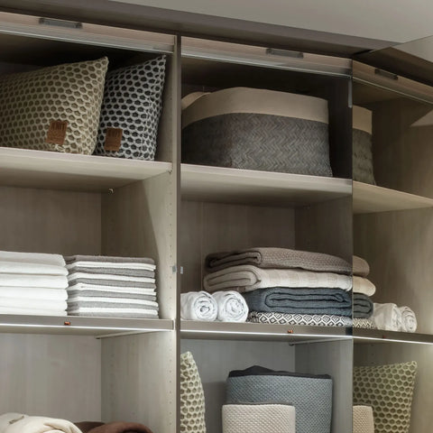 Wiemann Kansas Large 6 Door Havana Glass Wardrobe with Mirror & LED Light - Pendle Village Furniture