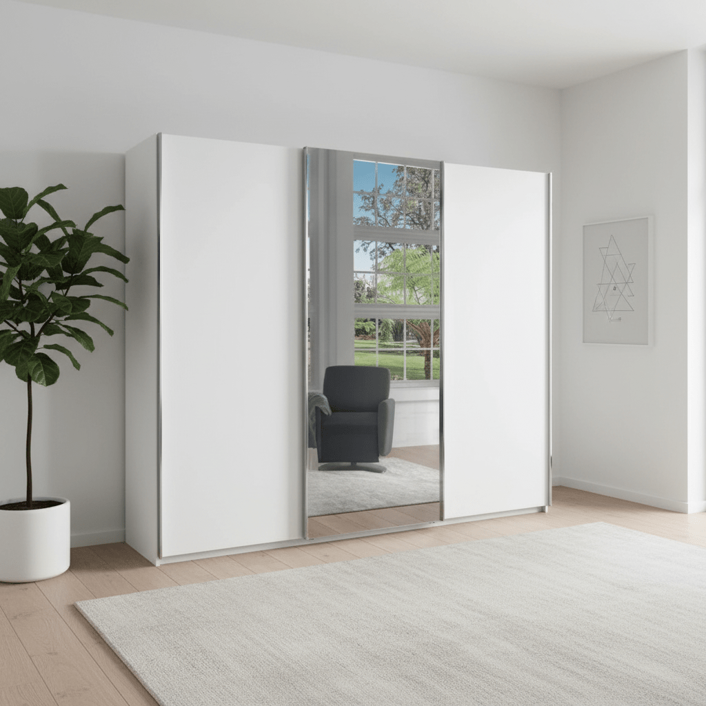 Monaco 3000 Decor White Large Sliding Door Wardrobe