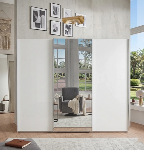 Monaco 3000 Decor White Large Sliding Door Wardrobe