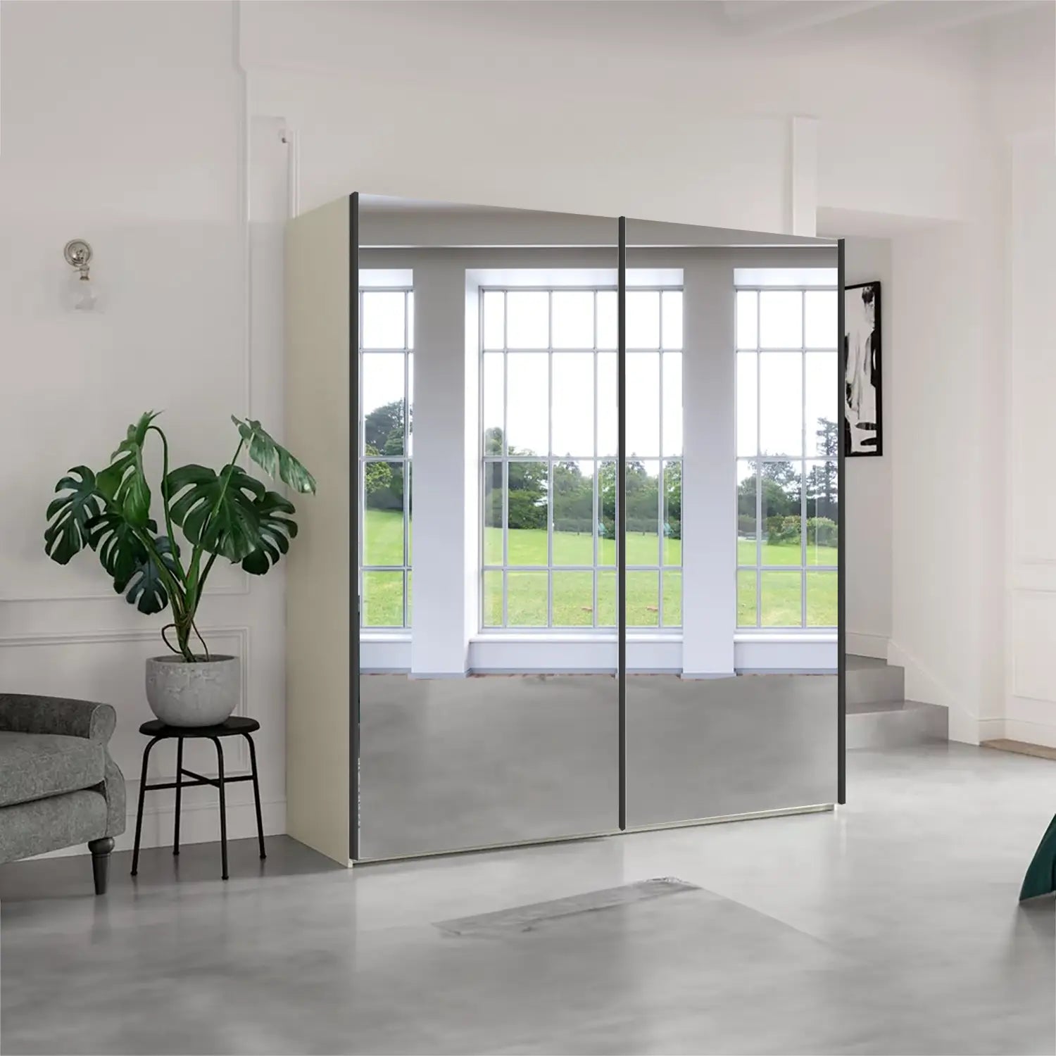 Wiemann Oxford 150cm Full Mirror Sliding Wardrobe, also available in 200cm - Lifestyle Image 