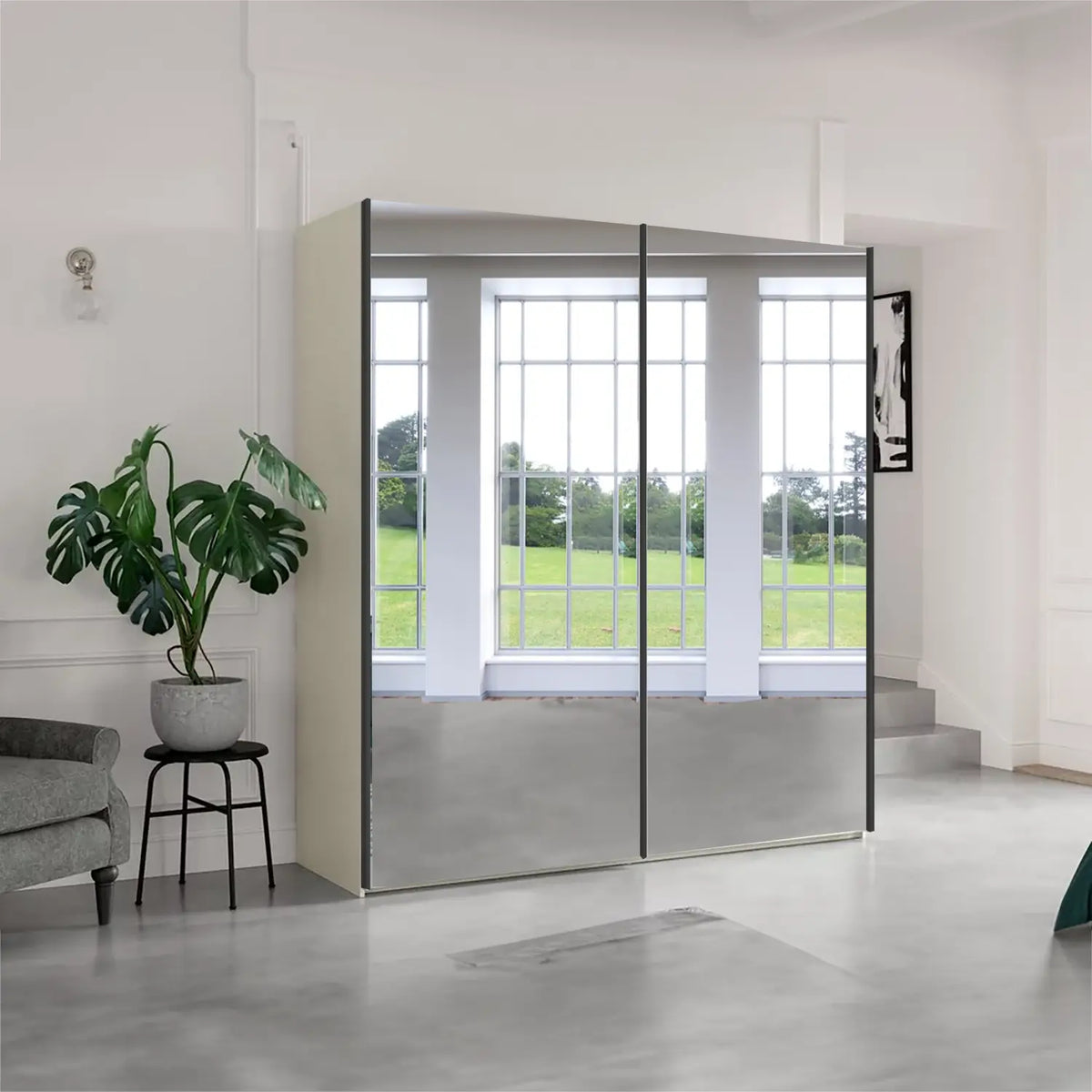Wiemann Oxford 150cm Full Mirror Sliding Wardrobe - Pendle Village Furniture