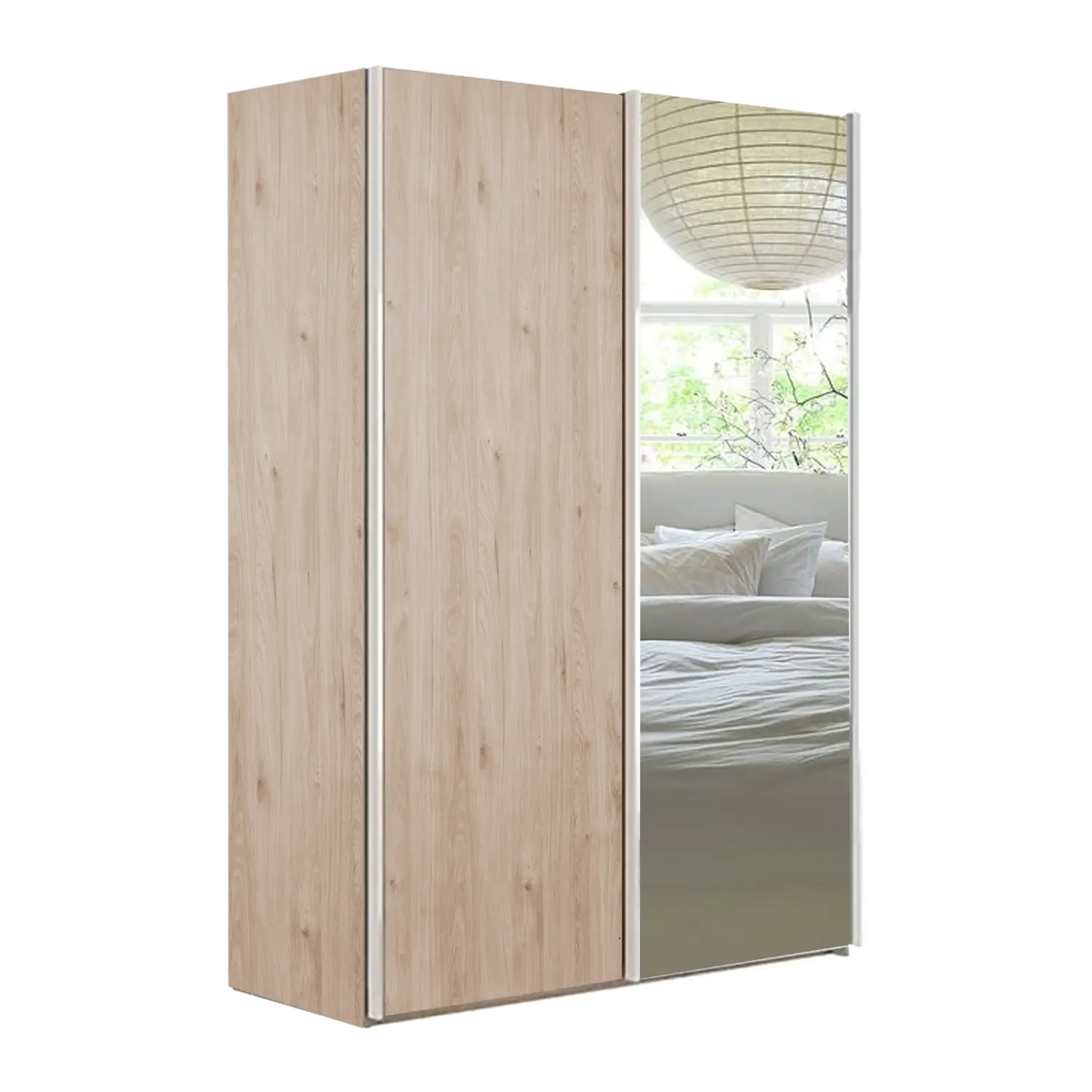 Wiemann Oxford 2 Door Sliding 200cm Holm Oak Wardrobe with Mirror, also available in 150cm - Main Image 