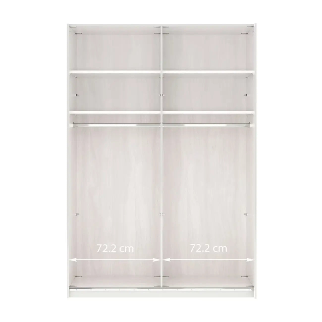 Wiemann Houston 150cm Graphite Glass & Mirror Front 2 Door Sliding Wardrobe -Interior Details 2