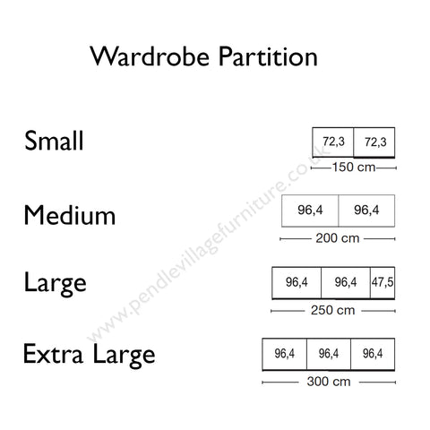 Wiemann Bristol Pebble Grey Sliding Door Wardrobe With Mirror, We will Deliver and assemble the wardrobe. Available in 4 Width Sizes 150cm, 200cm, 250cm and 300cm height is 217cm - Wardrobe Partition Details depending on the size