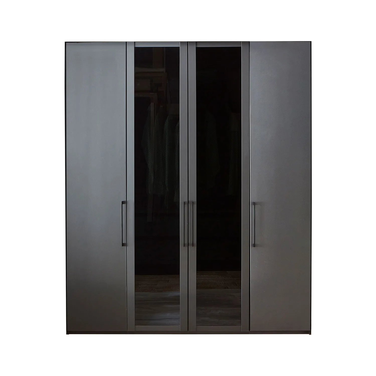 Wiemann Stylo 4 Door 200cm Wardrobe – Graphite & Glass Front