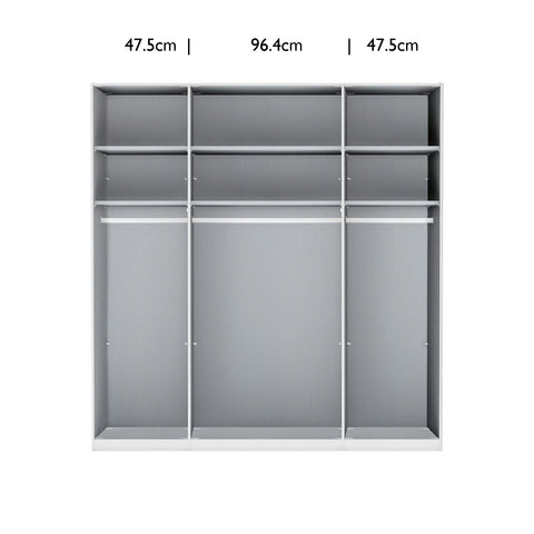 Wiemann Stylo 4 Door 200cm Wardrobe – Graphite & Glass Front