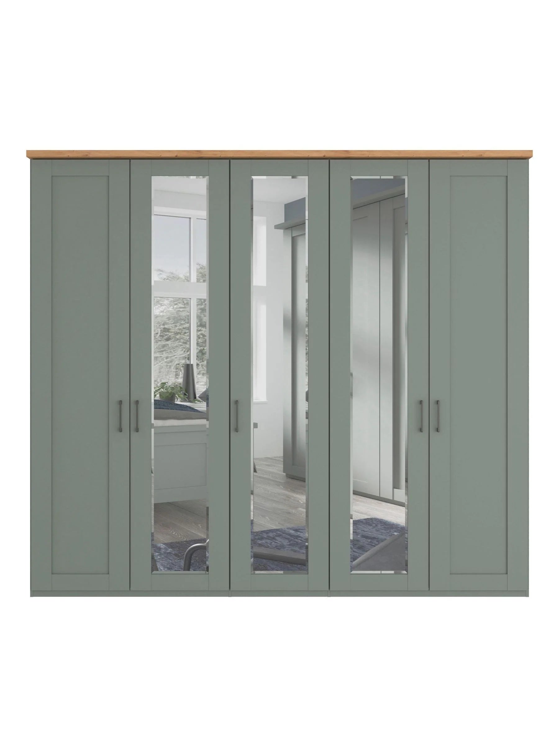 Kempton 5 Door Hinged Wardrobe - W250cm - Pendle Village Furniture