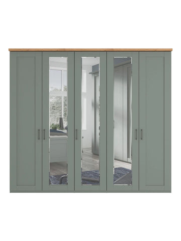 Kempton 5 Door Hinged Wardrobe - W250cm - Pendle Village Furniture