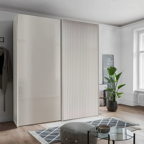 Tulsa Champagne Glass Double Sliding Wardrobe - 002