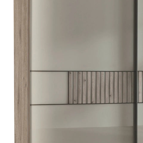 Vilmar Pebble Grey Glass 3 Door Sliding Wardrobe - Pendle Village Furniture