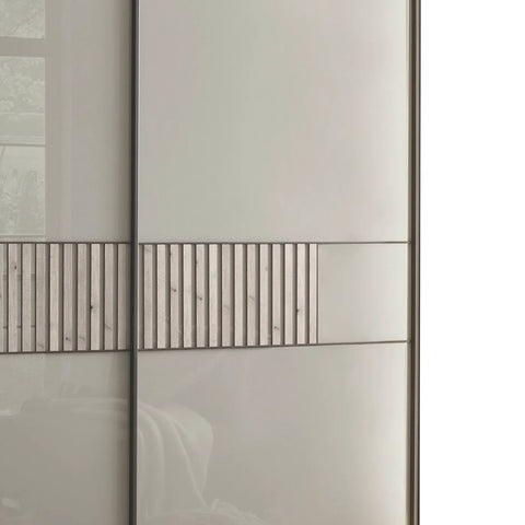Vilmar Pebble Grey Glass 3 Door Sliding Wardrobe - Pendle Village Furniture