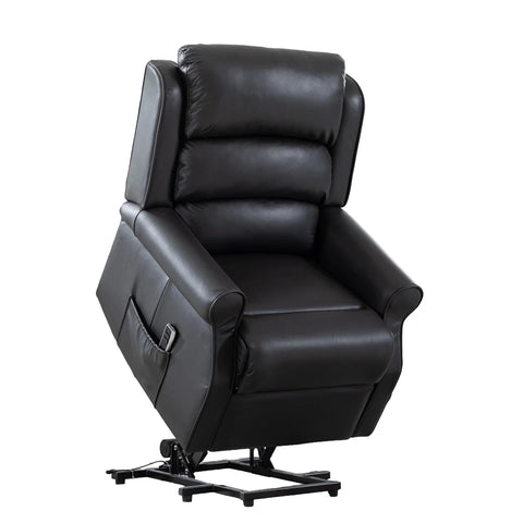 Windsor Black Leather Lift & Tilt Recliner (Dual Motor)