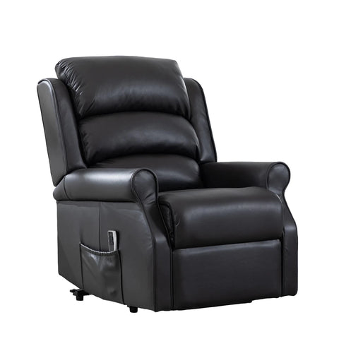 Windsor Black Leather Lift & Tilt Recliner (Dual Motor)
