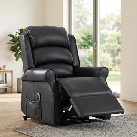 Windsor Black Leather Lift & Tilt Recliner (Dual Motor)