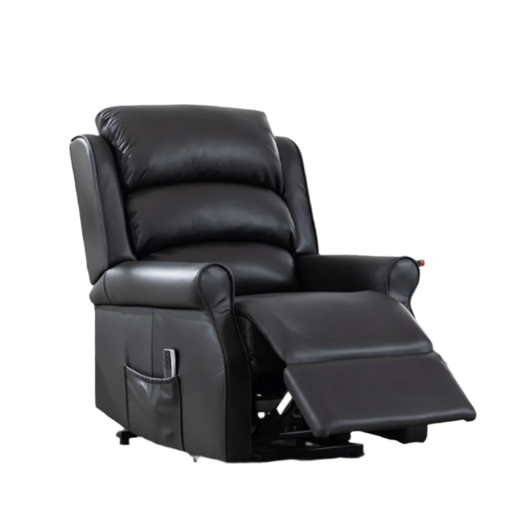 Windsor Black Leather Lift & Tilt Recliner (Dual Motor)