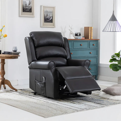 Windsor Black Leather Lift & Tilt Recliner (Dual Motor)