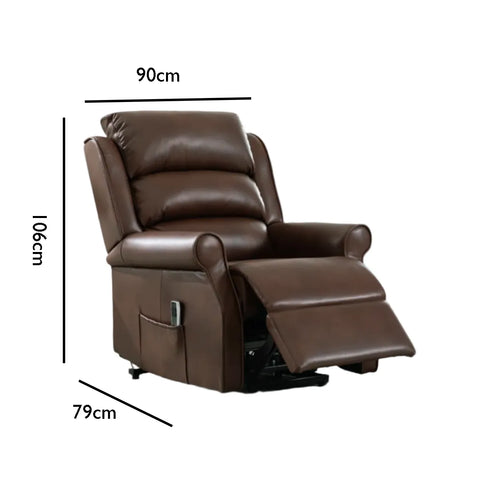 Windsor Brown Leather Lift & Tilt Recliner (Dual Motor)