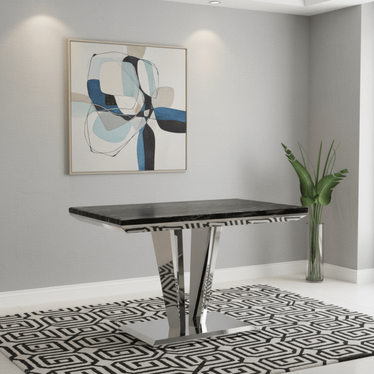 Winsor Black Marble Top Dining Table