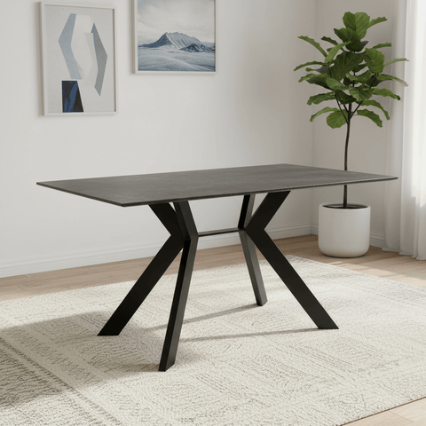 X Black Ceramic Dining Table