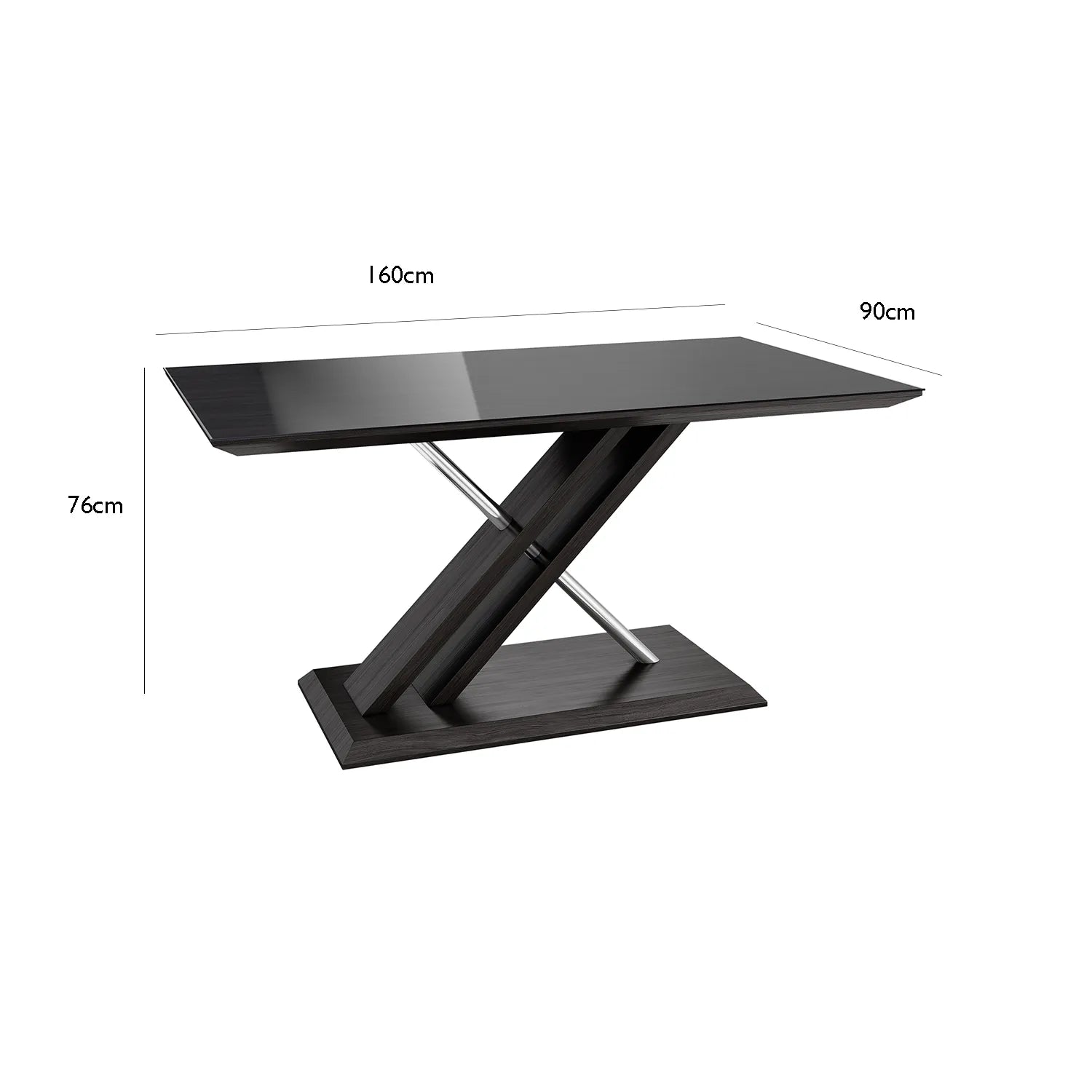 Xavia 160cm Grey Walnut Dining Table Set - Dining Table Dimensions 