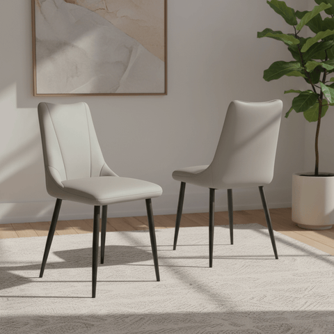 Zoe Taupe Faux Leather Dining Chair - Set of 4