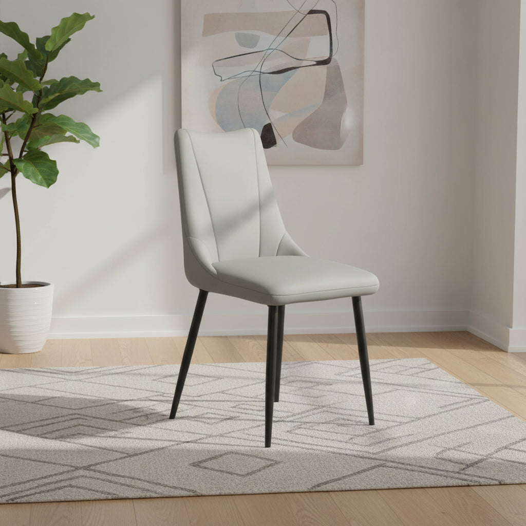 Zoe Dark Grey Faux Leather Dining Chair - Set of 4 - Pendle Village Furniture