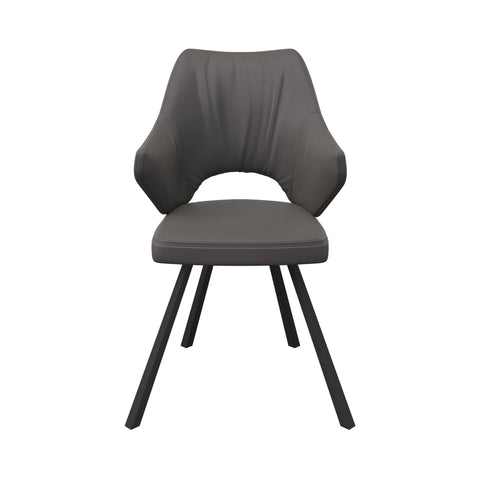 Eclipse Grey Ceramic Extending Dining Table with Marlow Faux Leather Dining Chairs - Pendle Village Furniture