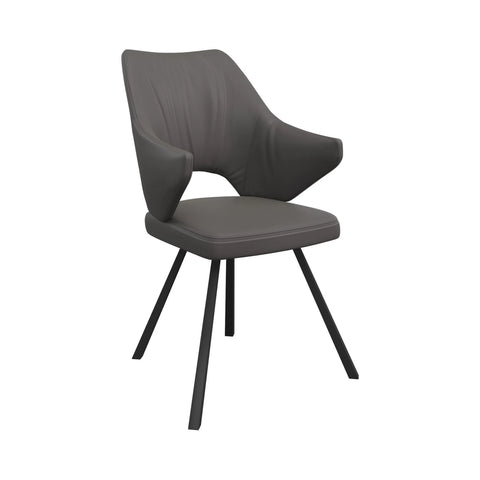 Eclipse Grey Ceramic Extending Dining Table with Marlow Faux Leather Dining Chairs - Pendle Village Furniture