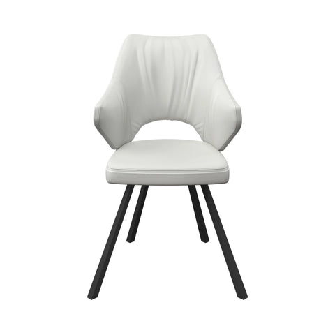 Eclipse Grey Ceramic Extending Dining Table with Marlow Faux Leather Dining Chairs - Pendle Village Furniture