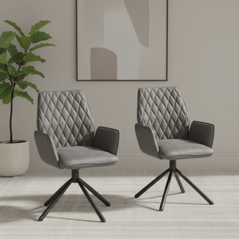 Twist Grey Swivel Set of 4 Dining Chairs