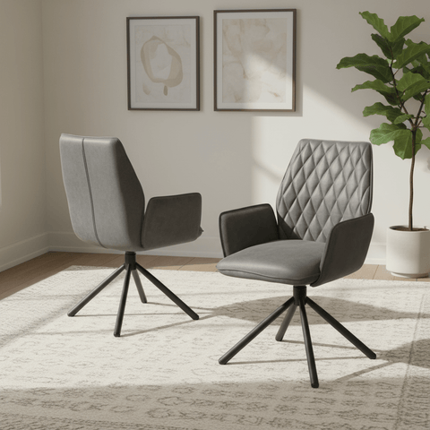 Twist Grey Swivel Set of 4 Dining Chairs