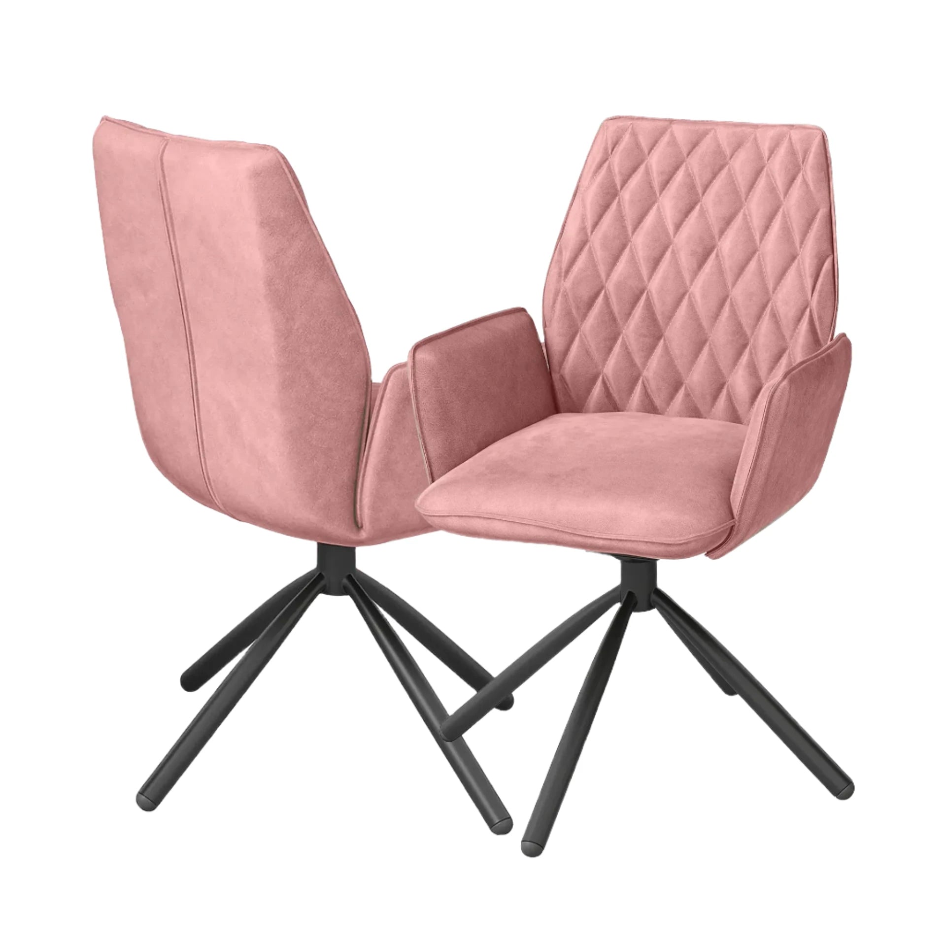 Twist Pink Swivel Dining Chairs Set of 4