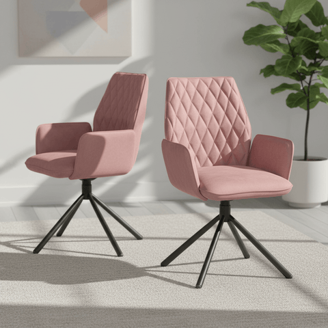 Twist Pink Swivel Dining Chairs - Set of 4