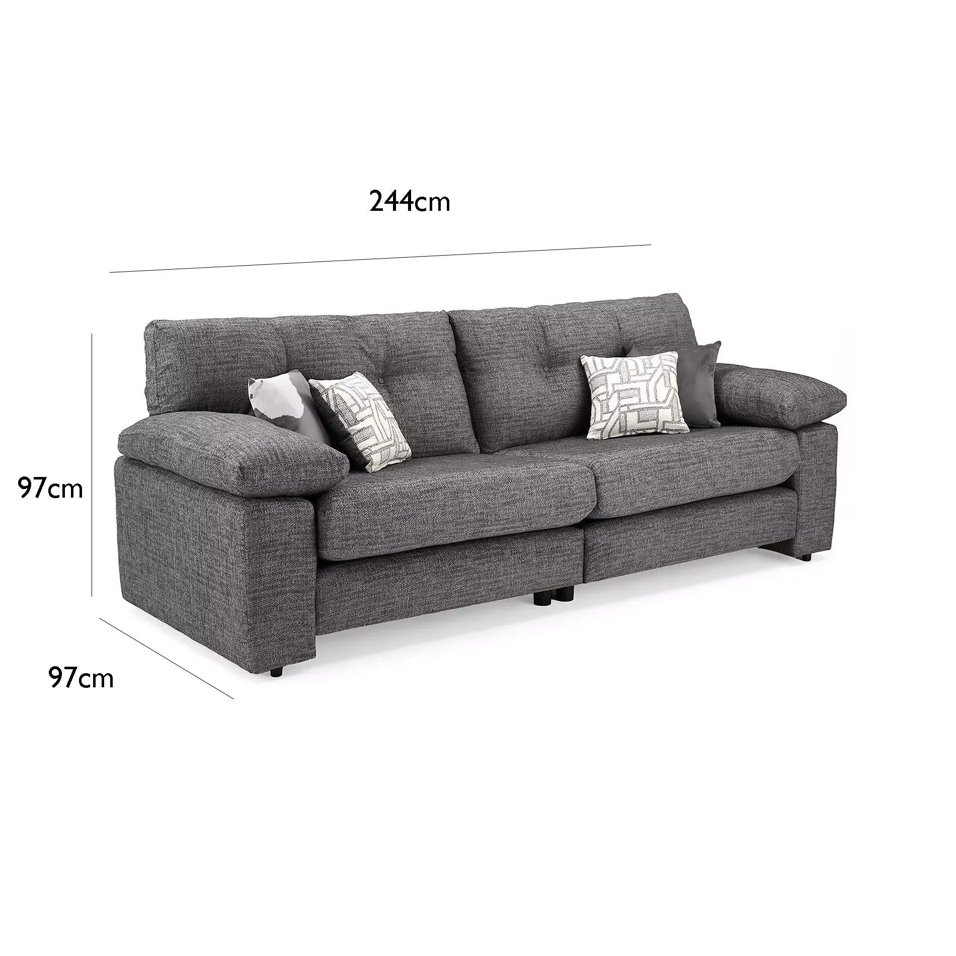 Ziggy 4 Seater Fabric Sofa