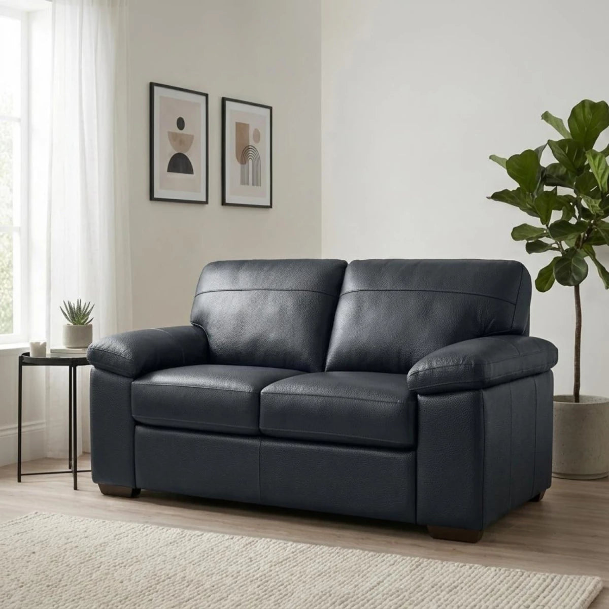 Zuzu Leather Oslo 3 seater sofa with coil sprung foam seating