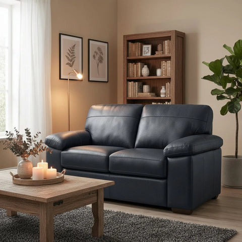 Zuzu Leather Oslo 3 seater sofa with coil sprung foam seating.