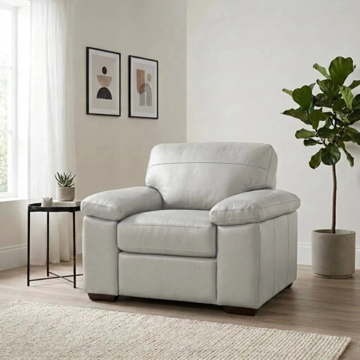 Stylish single chair with anti-sag support and elegant finish.