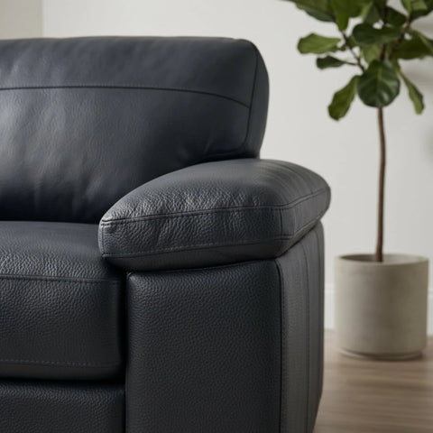 Modern lovehair with clean lines and supportive foam cushioning.