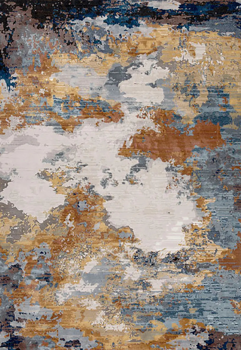 Astro Modern Beige, Navy and Rust Rug. Available in 3 sizes. Available in 4 Designs- 530V Image