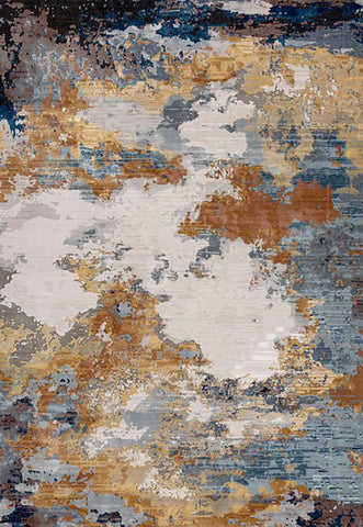 Astro Modern Beige, Navy and Rust Rug. Available in 3 sizes. Available in 4 Designs- 530V Image