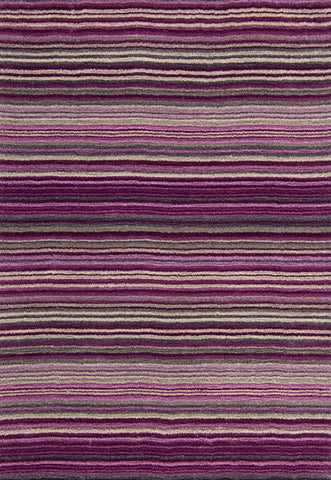 Carter Modern Striped Rug. Available in 8 colours - Berry Stripe Rug Main Image
