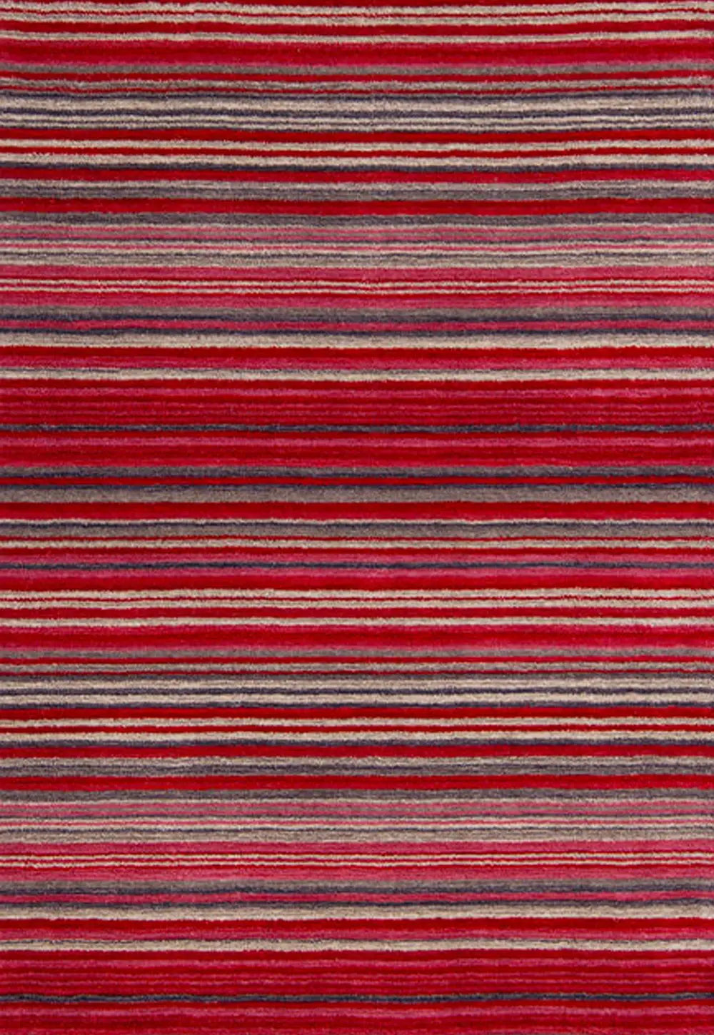 Carter Modern Striped Rug. Available in 8 colours - Red Stripe Rug Main Image