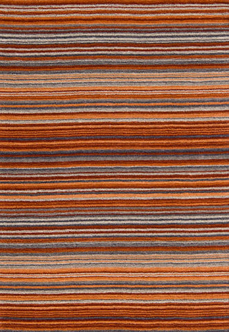 Carter Modern Striped Rug. Available in 8 colours - Rust/Orange Stripe Rug Main Image