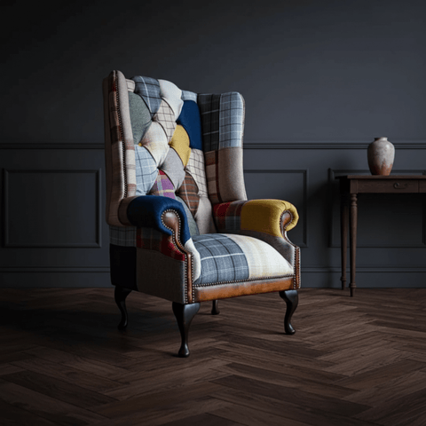 Oswald & Pablo Cotswold Patchwork Chesterfield Wing Chair