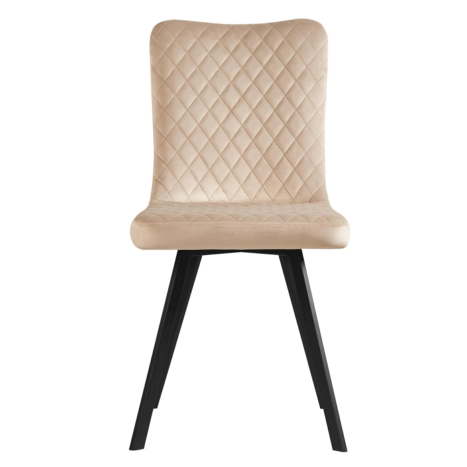 Laura Champagne Plush Velvet Dining Chairs, Set of 4 - Pendle Village Furniture