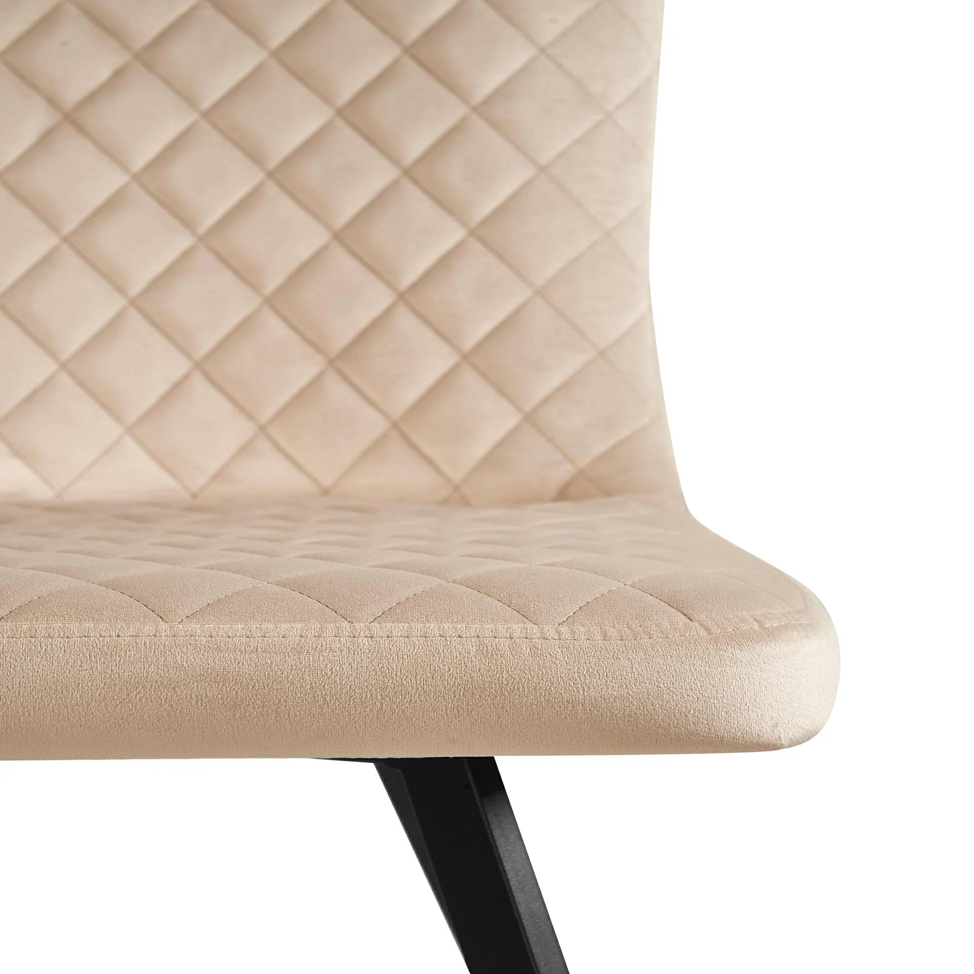 Laura Champagne Plush Velvet Dining Chairs, Set of 4 - Pendle Village Furniture