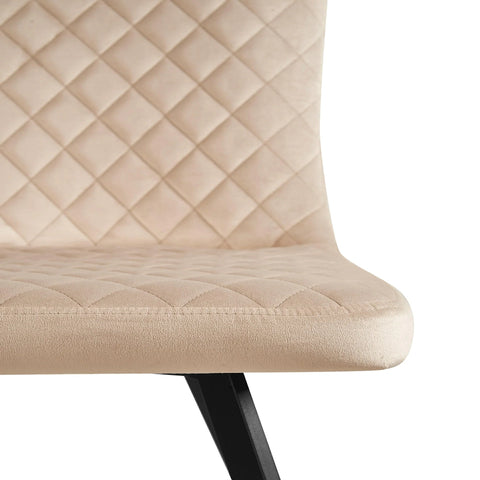 Laura Champagne Plush Velvet Dining Chairs, Set of 4 - Pendle Village Furniture