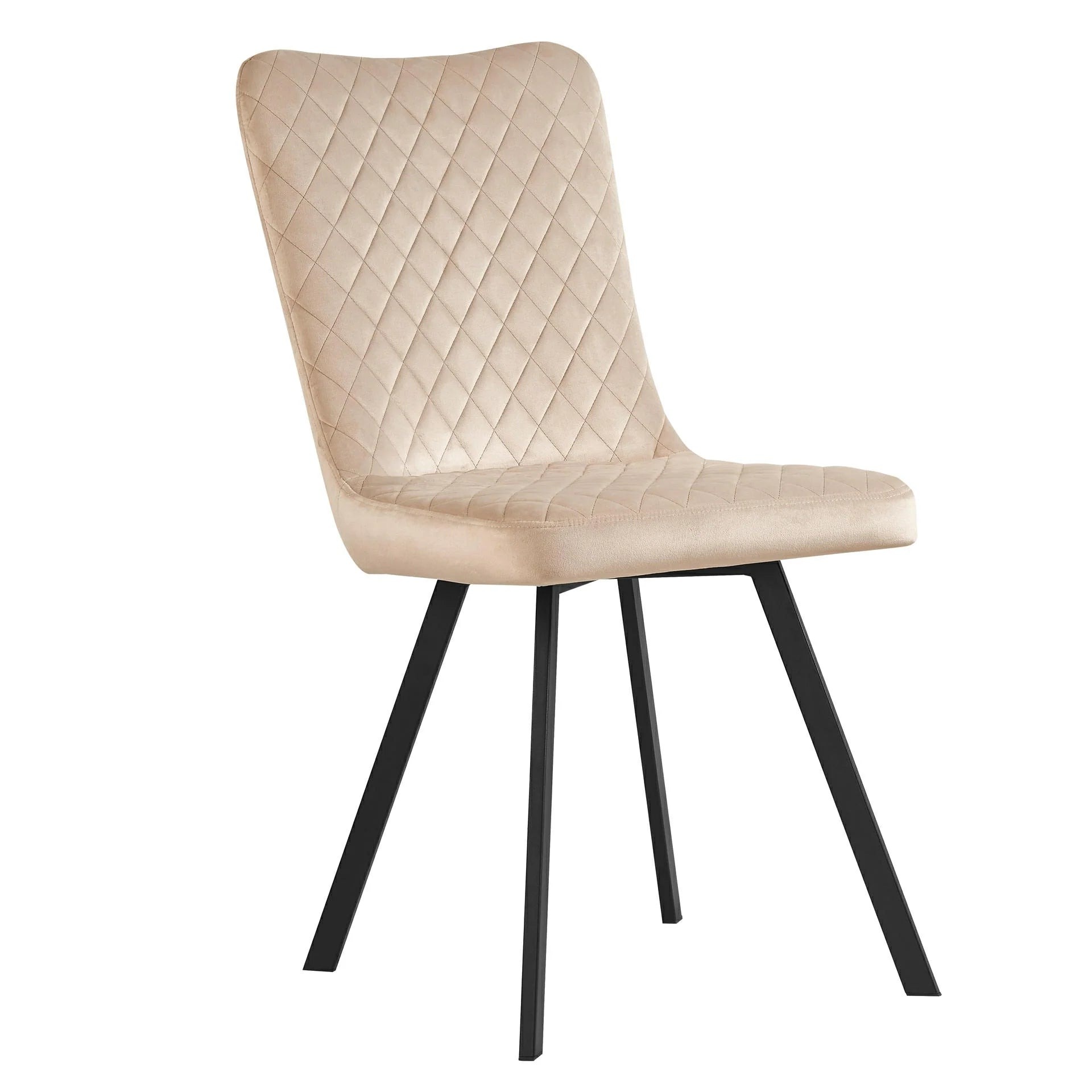 Laura Champagne Plush Velvet Dining Chairs, Set of 4 - Pendle Village Furniture